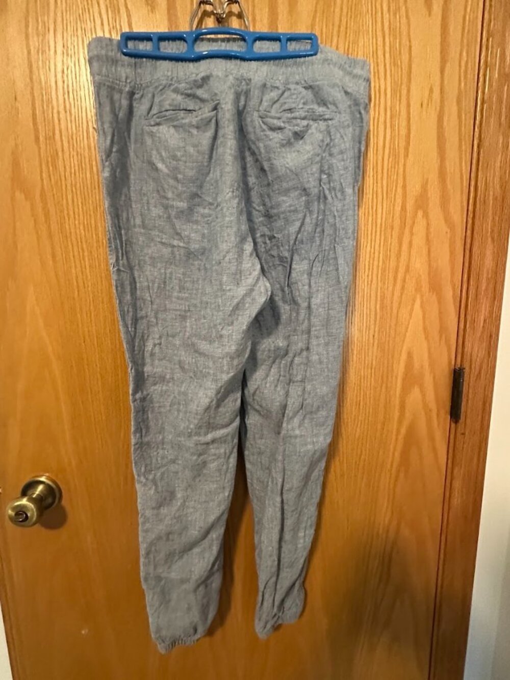 Athleta Cabo 100% Linen Pant Jogger Blue Size 10 - Picture 3 of 6